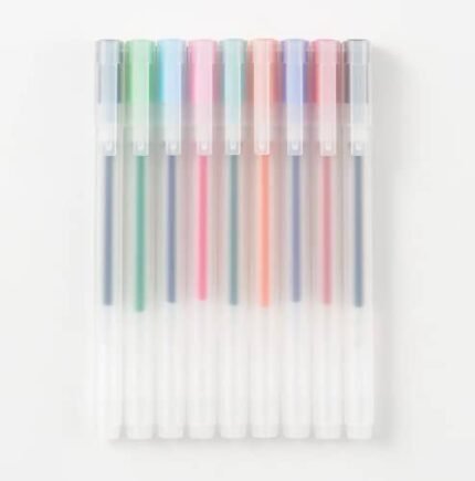 muji gel ink ballpoint pens 0.38mm 9 colors pack image