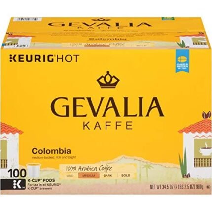 gevalia colombia medium roast k cup coffee pods 100 ct box pack image