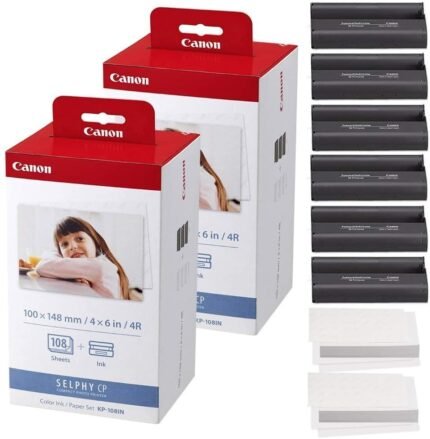 canon kp 108in color ink and paper set total of 216 sheets image