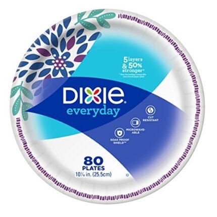 dixie everyday paper plates dinner size pack of 80 count image