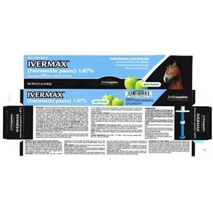 lvermax apple flavored lvermectin equine paste dewormer pack image