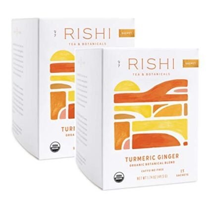 rishi tea turmeric ginger herbal tea 15 sachet bags 1.75 pack 2 image