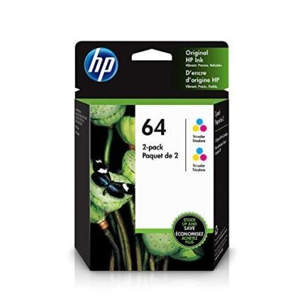 hp 64 2 ink cartridges tri color pack image