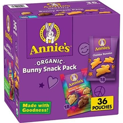 annies organic snack variety pack cheddar bunnies and bunny grahams pack image