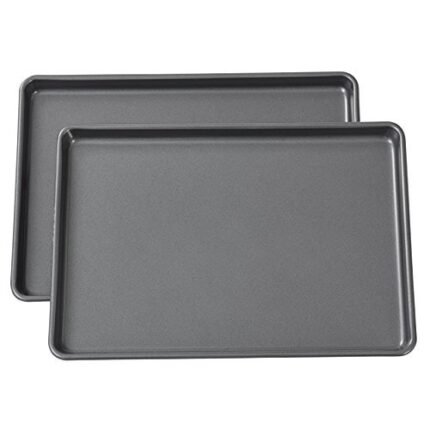 wilton easy layers sheet cake pan 2 piece set rectangle steel sheet pan image