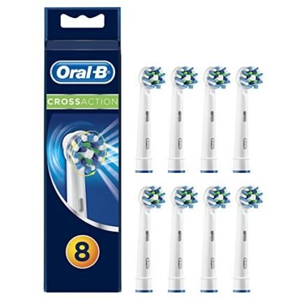 oral b eb50/8 crossaction toothbrush heads white 8 refills pack image