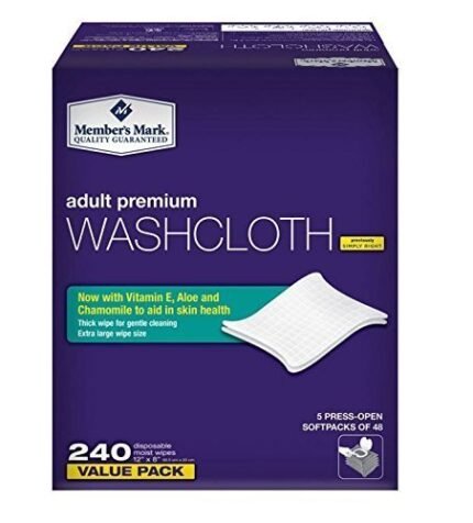 simply right members mark adult wash cloths 240 count pack image