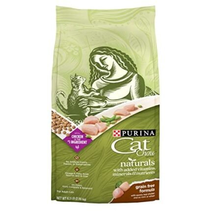 purina cat chow natural grain free dry cat food pack 6.3lbs image