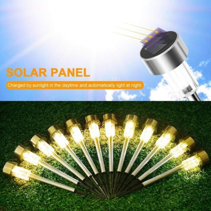 12pack solar garden light outdoor solar powered image