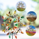 unique rainbow color metal windmill image