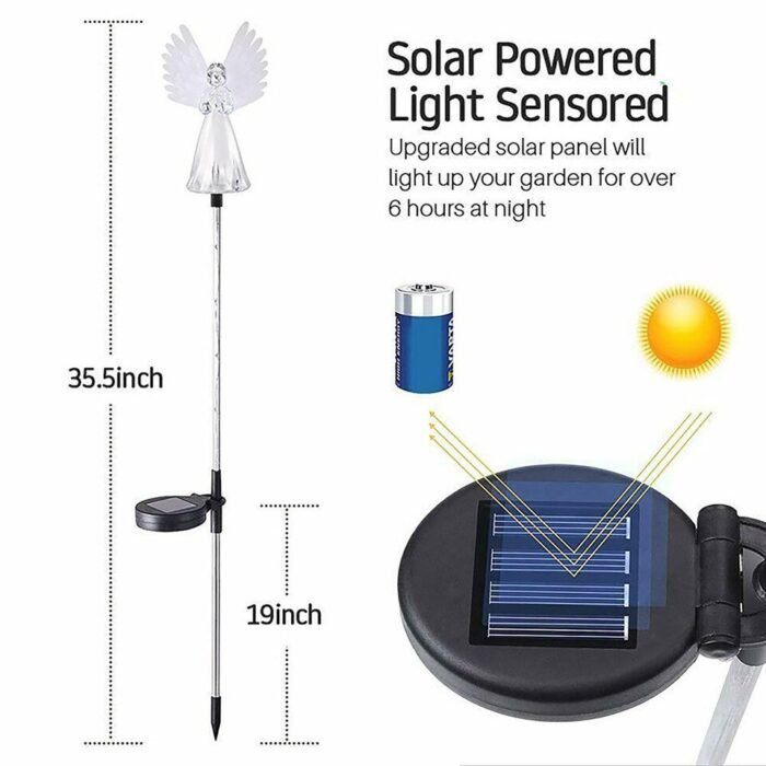 solar angel lights outdoor garden decoration image