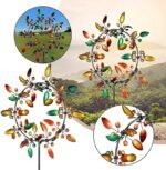 unique rainbow color metal windmill image