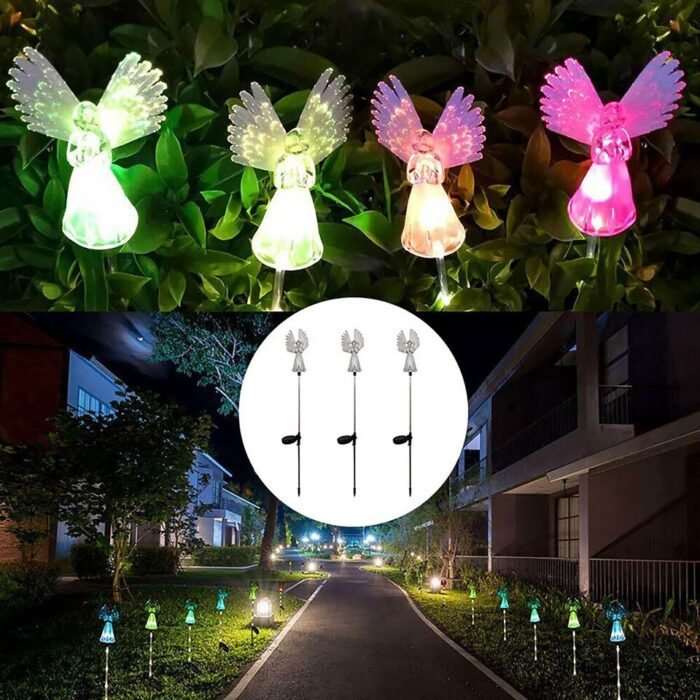 solar angel lights outdoor garden decoration image