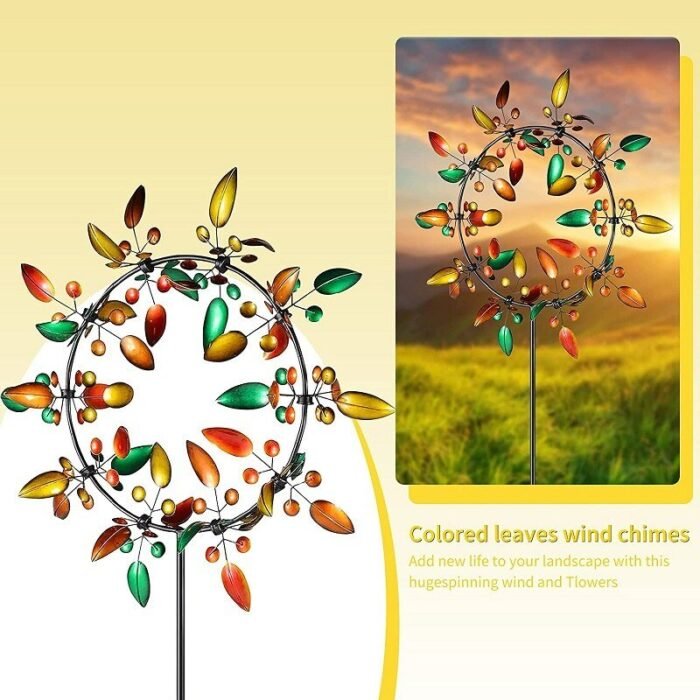 unique rainbow color metal windmill image