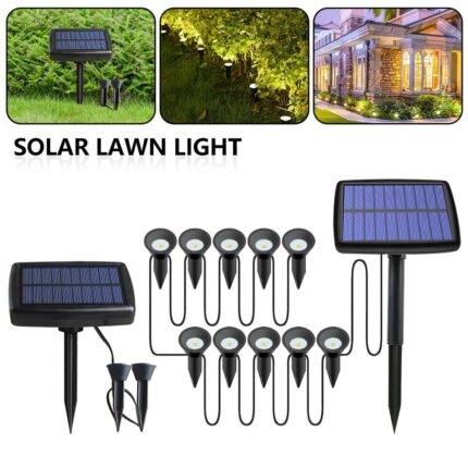 led solar powered garden ground light 10 in 1 image