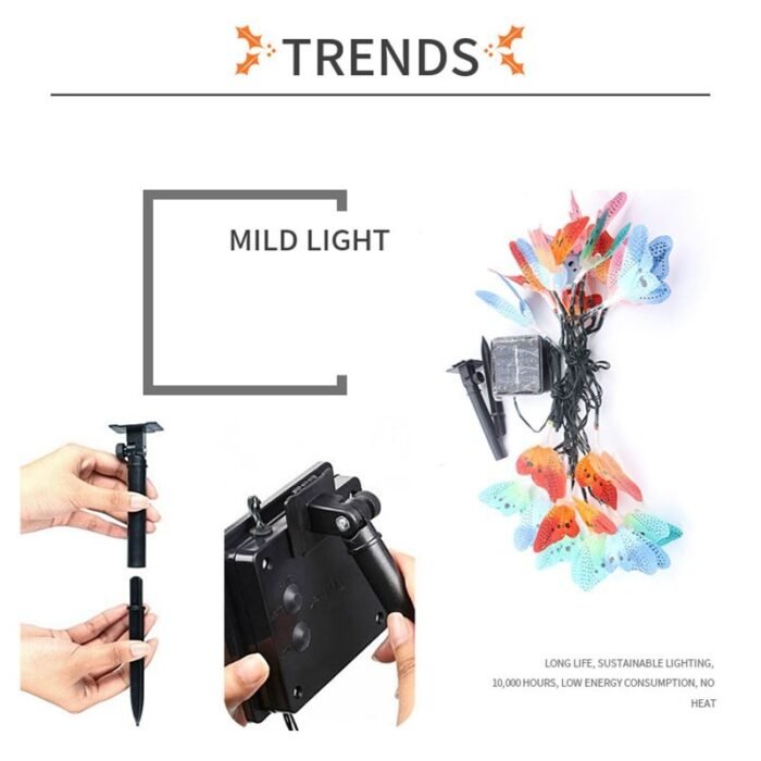 graden solar lamp butterfly string lights image