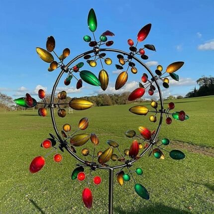 unique rainbow color metal windmill image