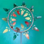 unique rainbow color metal windmill image