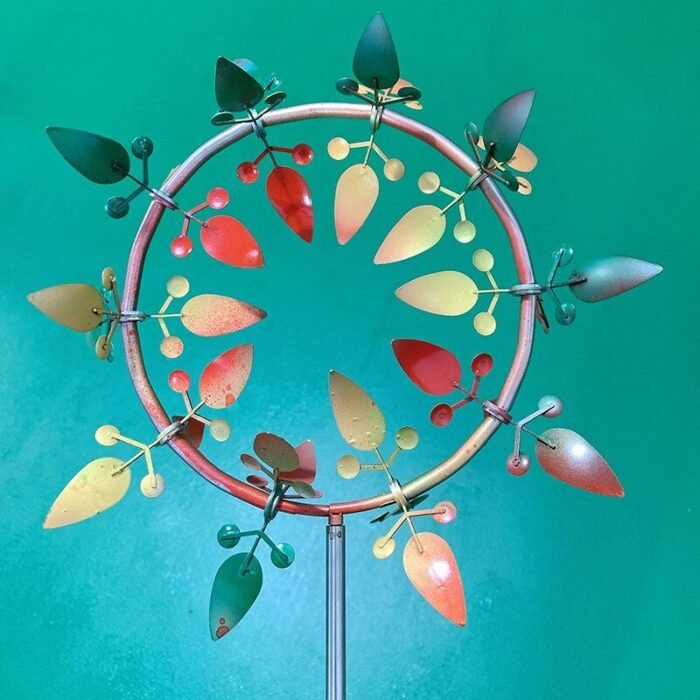 unique rainbow color metal windmill image