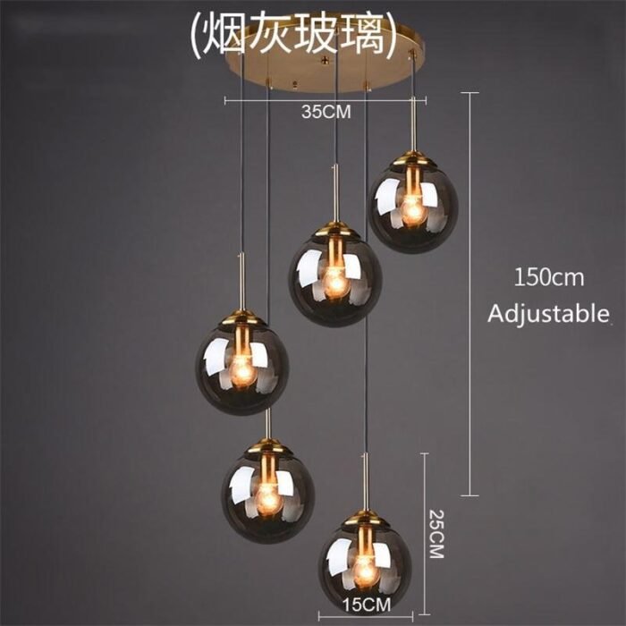 cognac smoky gray clear glass ball led image