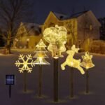 5 pack solar christmas stacke light outdoor image