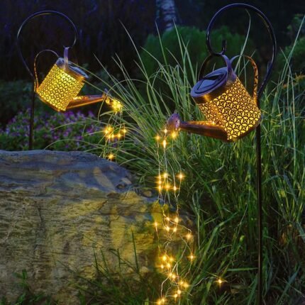 solar led string light enchanted watering can image