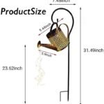 solar watering can light hanging kettle lantern light image