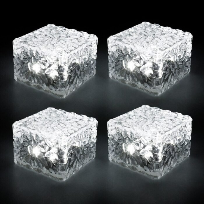 4pcs solar led light clear ice cube lights outdoor image