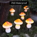 led solar string lights waterproof mushroom image