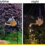 solar watering can light hanging kettle lantern light image