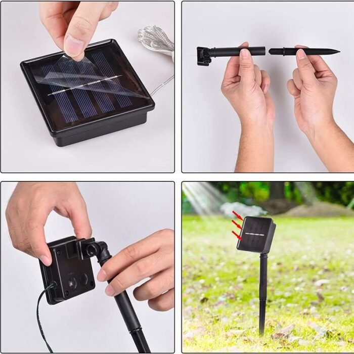 5 pack solar christmas stacke light outdoor image