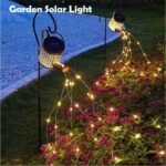 garden solar watering can light hanging kettle image