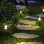 solar stainless steel garden path light solar garden image