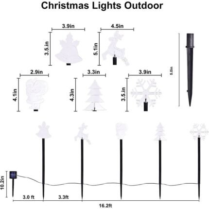 5 pack solar christmas stacke light outdoor image