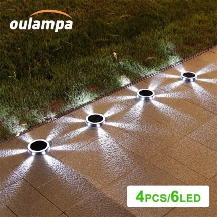 6led outdoor solar ground light for path lawn image