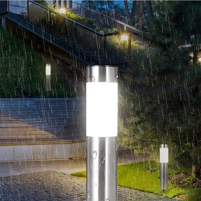 solar stainless steel garden path light solar garden image