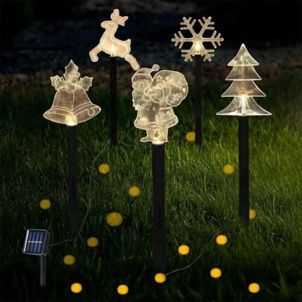 5 pcs led christmas solar light waterproof outdoor image