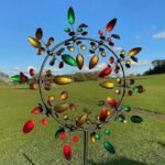 unique rainbow color metal windmill image
