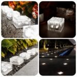 4pcs solar led light clear ice cube lights outdoor image