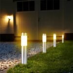 solar stainless steel garden path light solar garden image