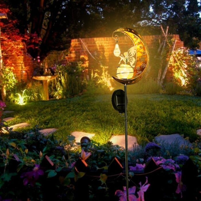 led solar lamp wrought iron hollow elf image