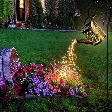 solar led string light enchanted watering can image