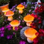 led solar string lights waterproof mushroom image