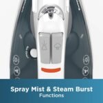 black decker one step steam iron with even steam stainless steel soleplates and smart steam control grey image