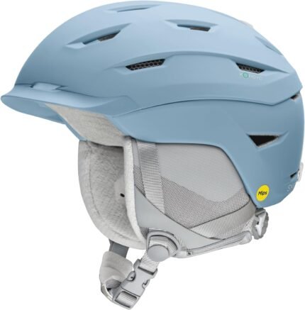Smith Liberty Helmet for Women – Adult Snowsports Helmet with MIPS Technology + Zonal Koroyd Coverage – Lightweight Protection for Skiing & Snowboarding– Matte Glacier, Medium