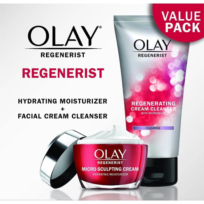 Olay Regenerist Micro-Sculpting Gift Set Cream Cleanser 3.50z + Moisturiser Jar 1.76oz - Image 2