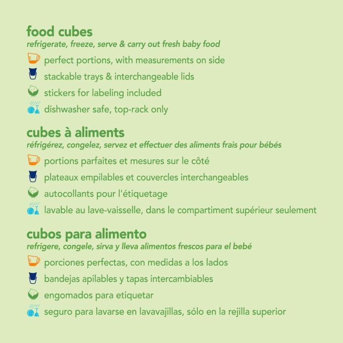 Green Sprouts Baby Food Unbreakable Cubes, 2 Oz, 4 Ct - Image 5