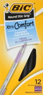 bic round stic grip xtra comfort ballpoint pens medium point image