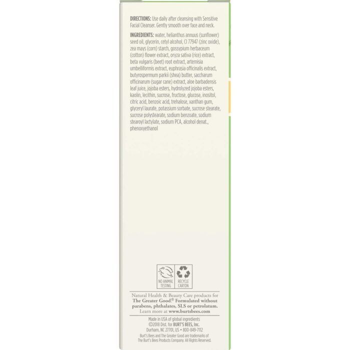 Burt's Bees Sensitive Daily Moisturizing Cream 1.8 oz (Pack of 2) - Image 3