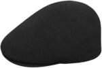 kangol 507 seamless wool flat hatfor women and men black large cap image